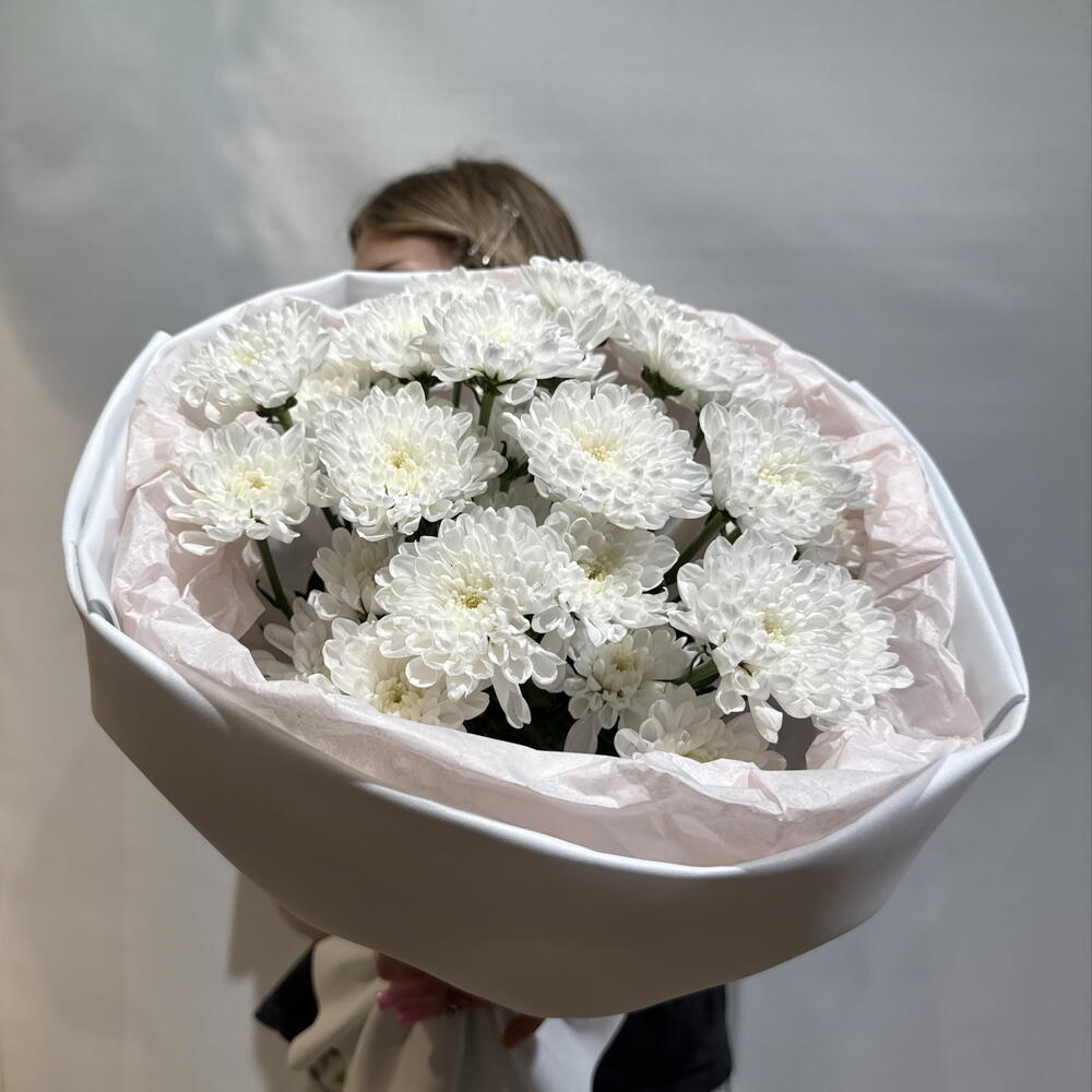 Моно букет из кустовых хризантем