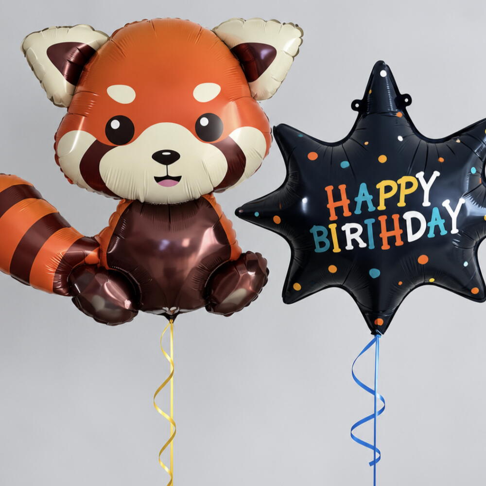 Набор фольгированных шаров «Красная панда Birthday» 🐼⭐