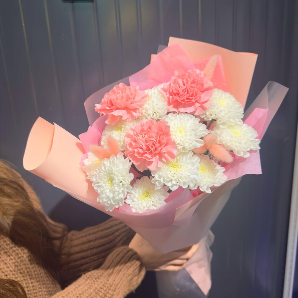 Стильный букет💖 в современной упаковке с сухоцветами девушке