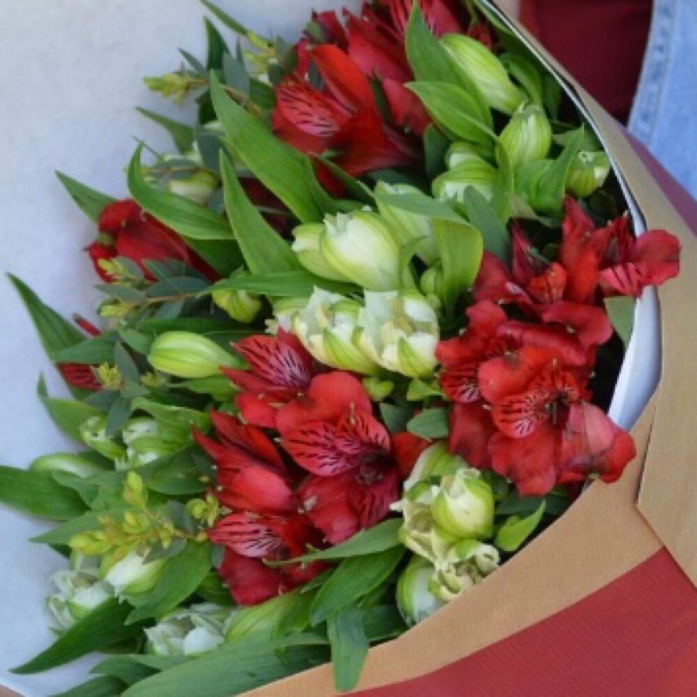 Bouquet of Alstroemeria in craft