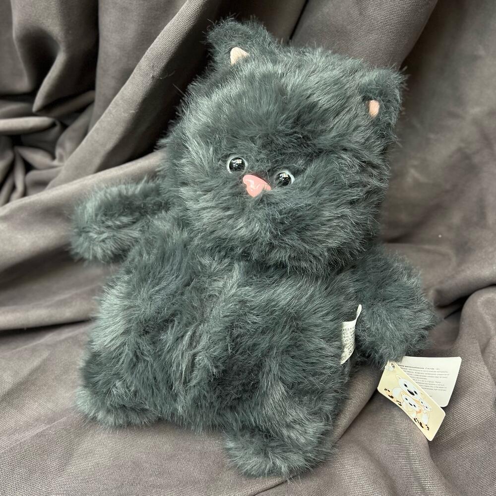 Кот серый игрушка мягкая