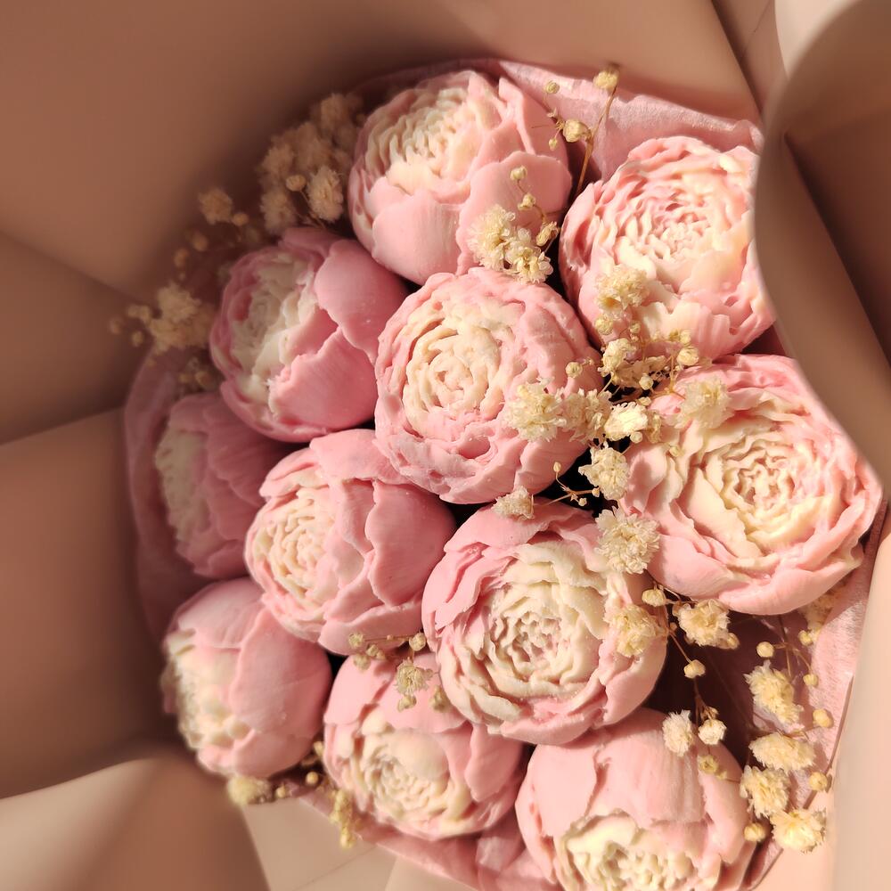 11 шоколадных пионов Chocolate pink peonies