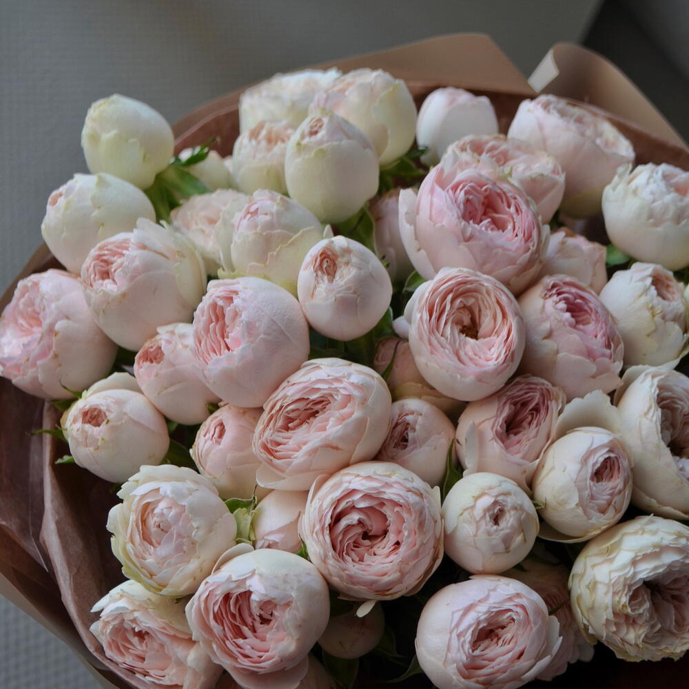 Bouquet "Mansfield" M peony-shaped roses