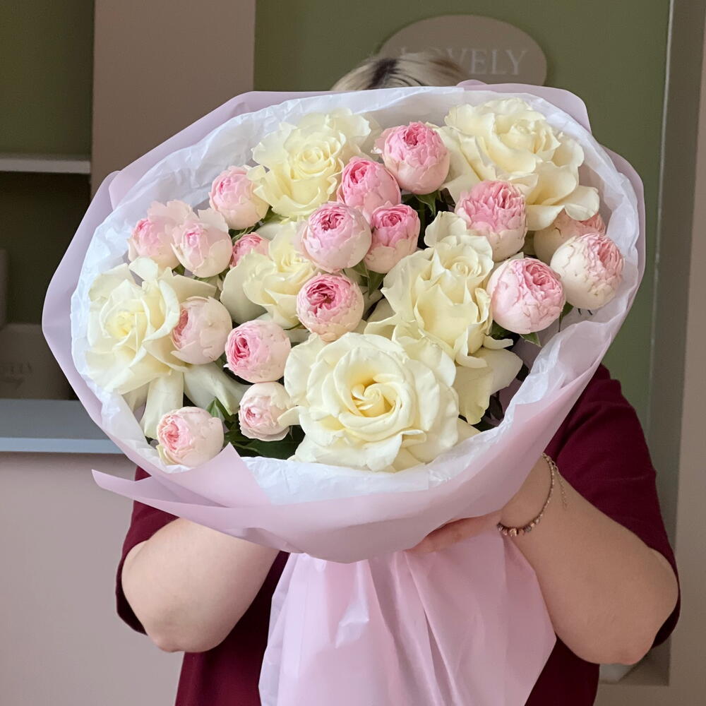 Букет с пион.розами