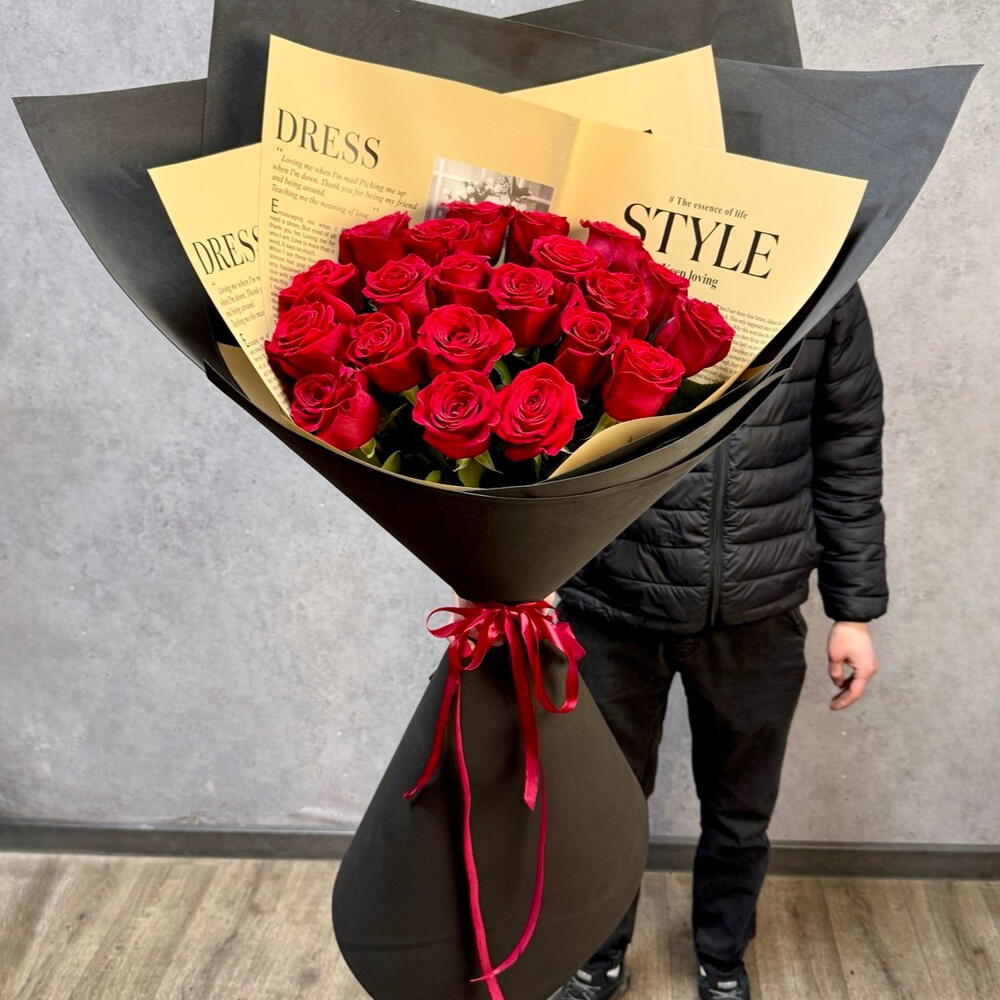 Букет - гигант из красных роз🌹