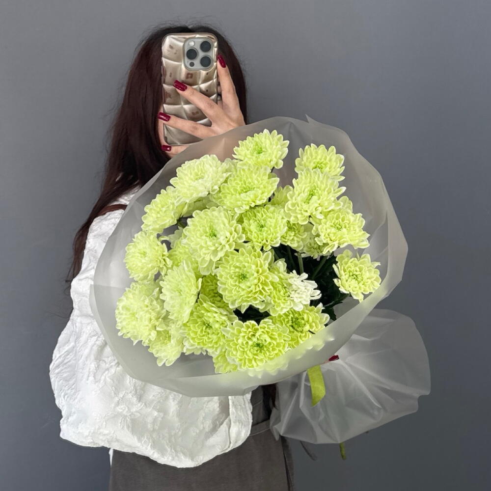 Монобукет💚 из Фисташковой Хризантемы Алтай