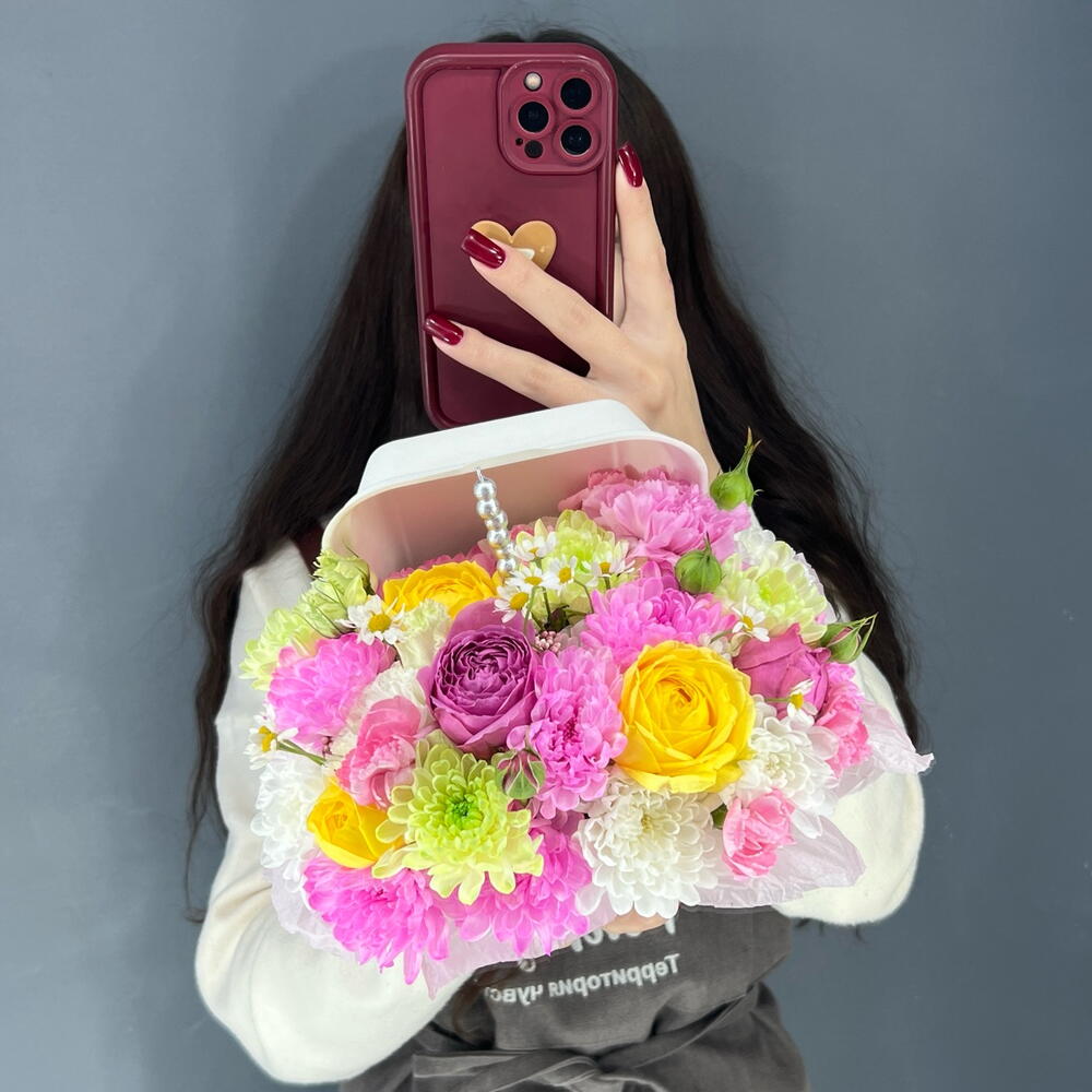 Бенто-торт из цветов💐 из Кустовой Розы, Хризантемы Алтай