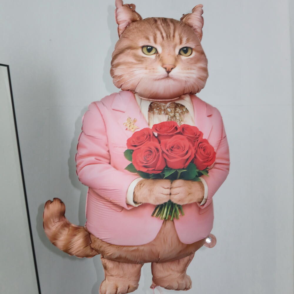 Кот с цветами