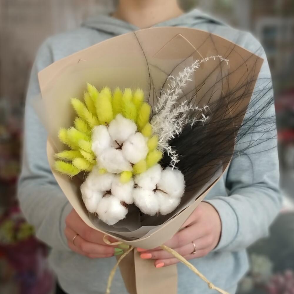 Букет с хлопком