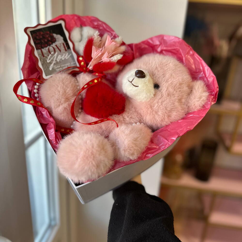 Подарочный бокс Love you с мягкой игрушкой