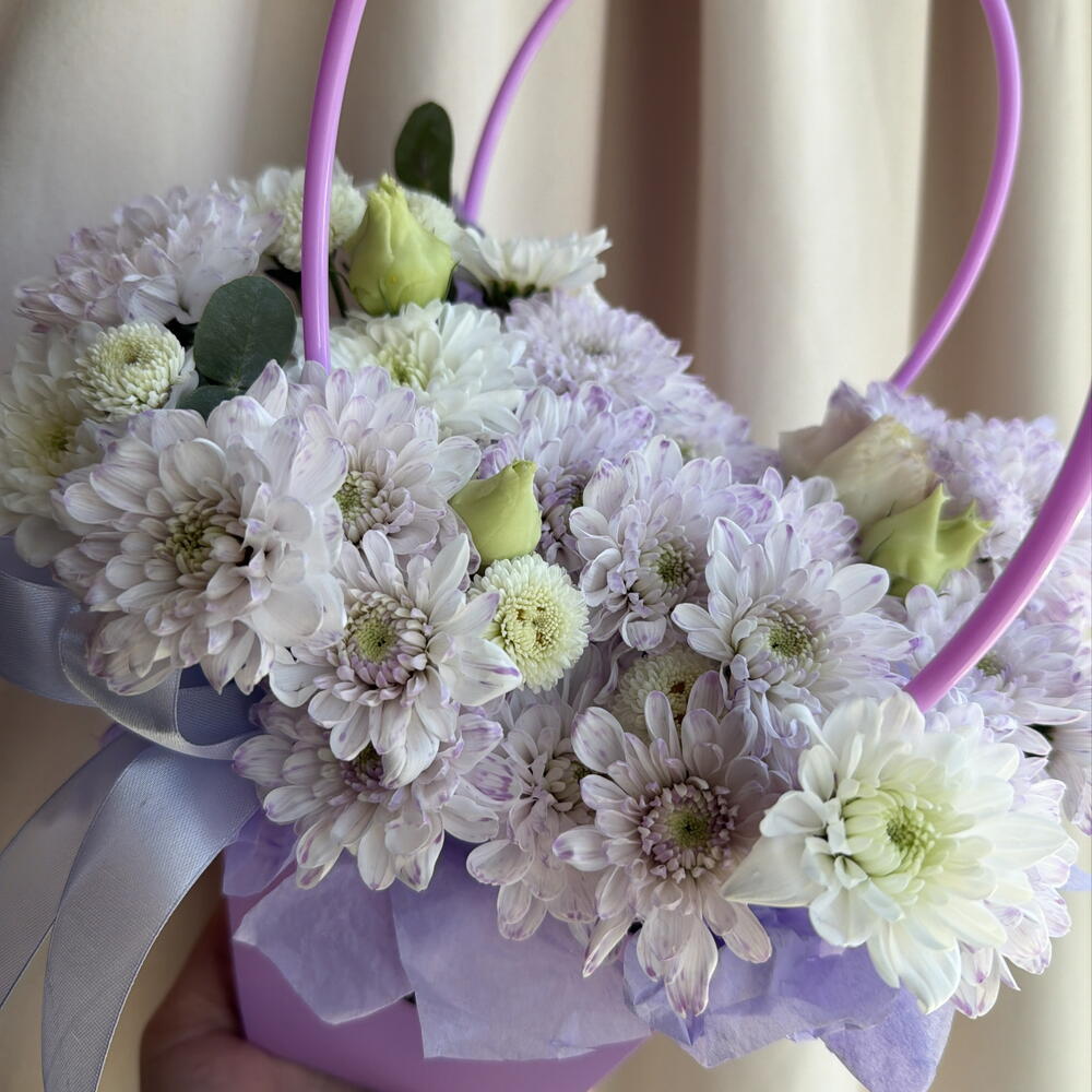Сумочка с хризантемой лавандовая 💜