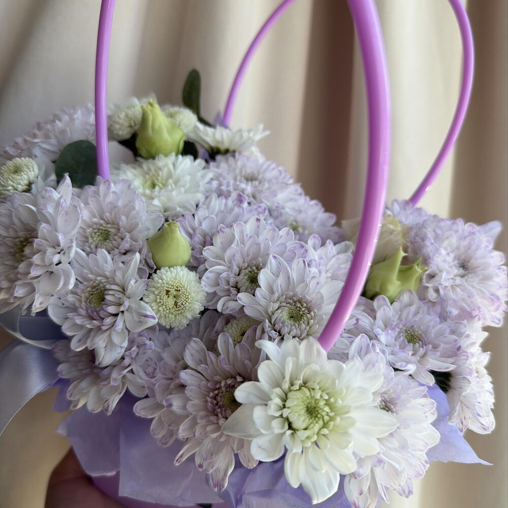 Сумочка с хризантемой лавандовая 💜