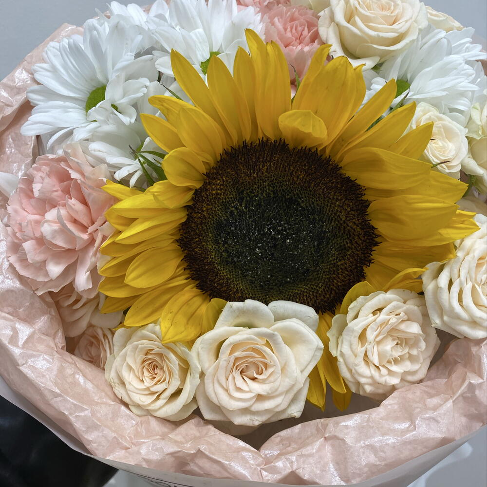 🌼🎀 Букет с подсолнухом BLOOM ROOM