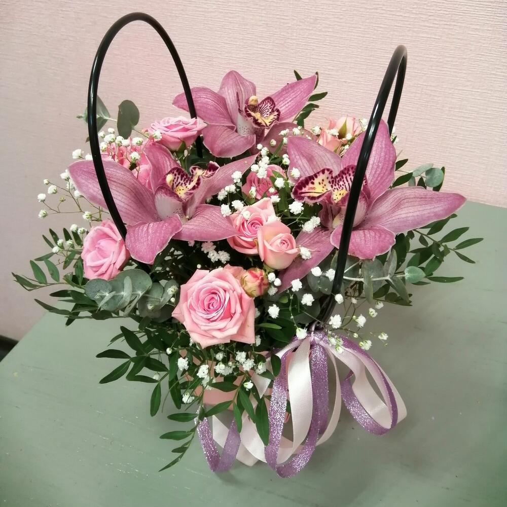 Orchids in a handbag