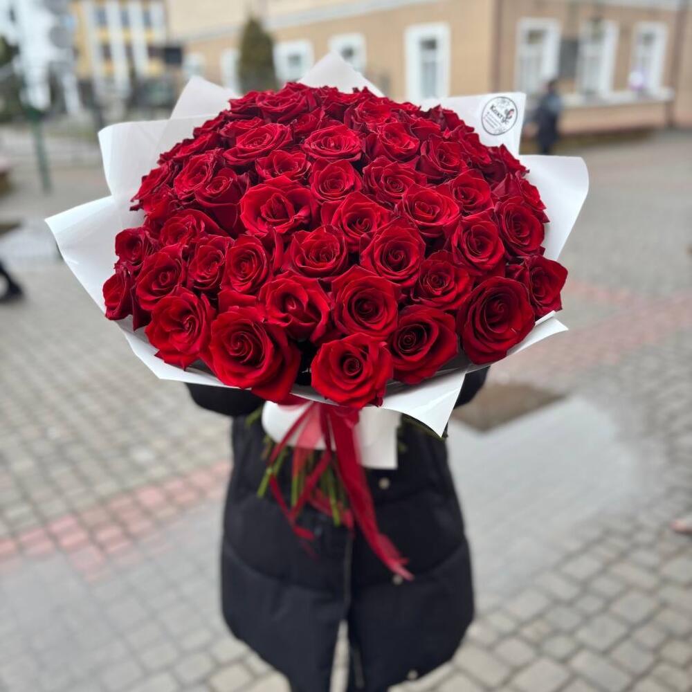 Букет из 51 красной розы ВИП