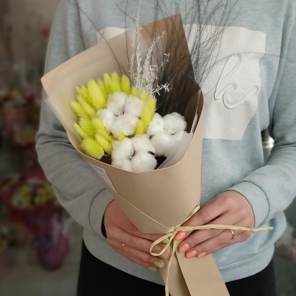 Букет с хлопком