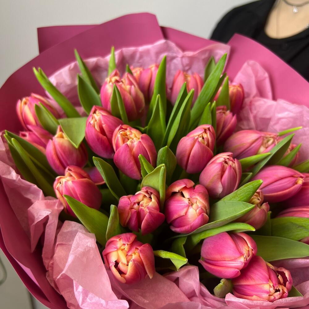 St bouquet 23 из 25 розовых тюльпанов