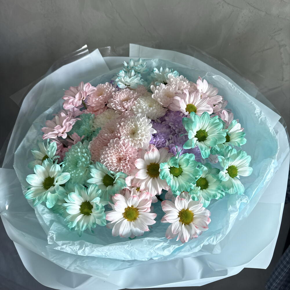 Разноцветные ромашки