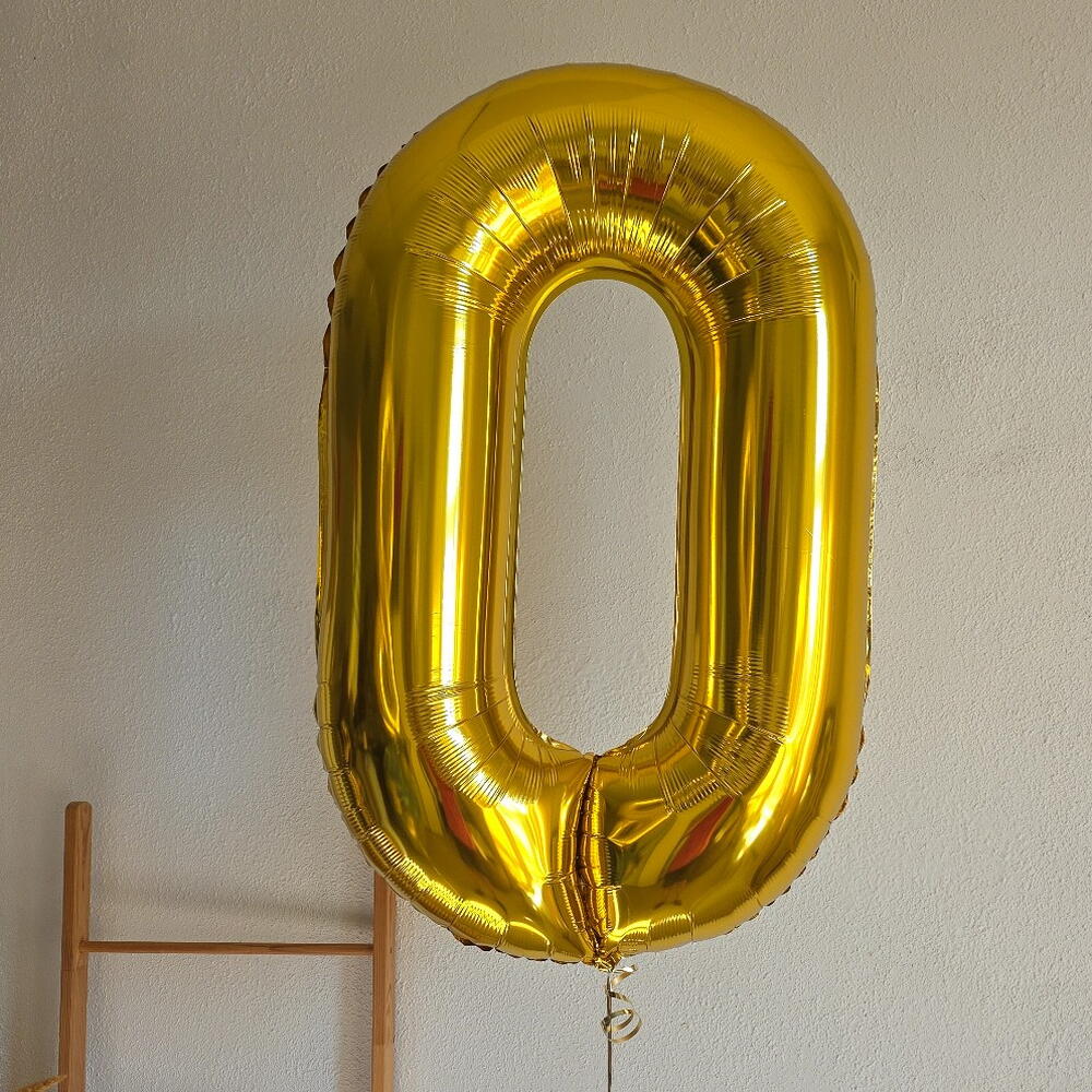 Шар Цифра золото 0