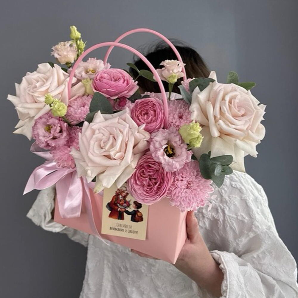 Композиция изящная 🩷 Роза французская 🥐🥐🥐 Роза кустовая пионовидная 🌸 эустома 🌿
