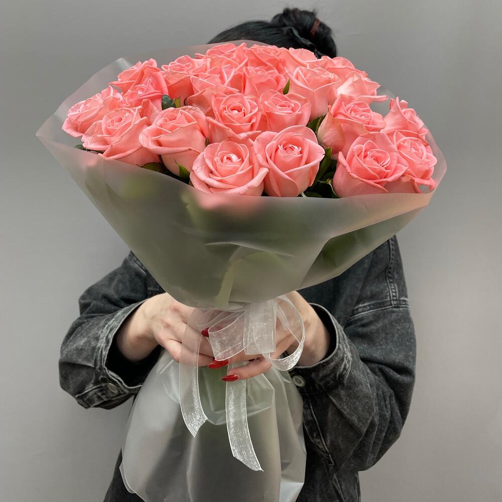 «Нежность в розовом» 🌸 моно букет 25 роз
