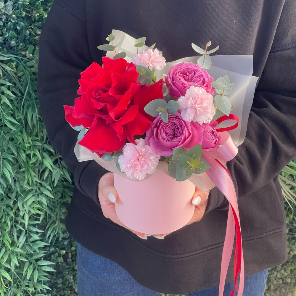 Мини композиция в коробочке с розой♥️