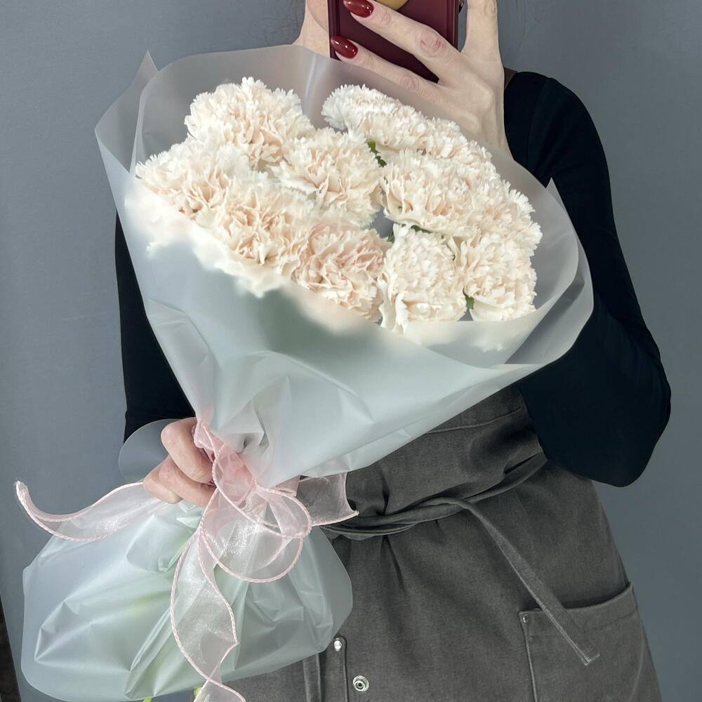 Моно букет кремовый диантус «Брют» 🌸🌸🌸