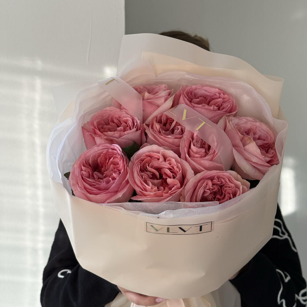 Peony-style roses, 9 pcs