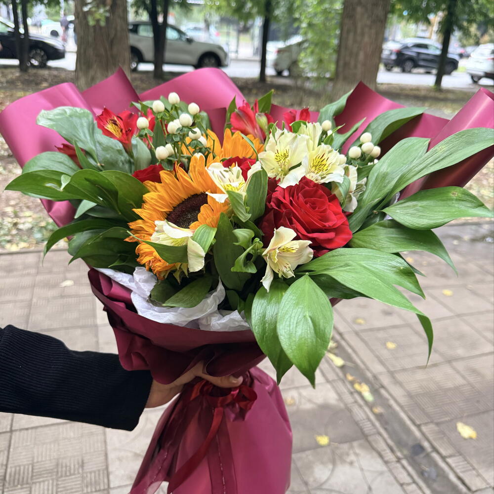 Букет с подсолнухами sunflower 🌻