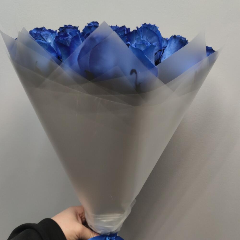 Синии розы 25шт