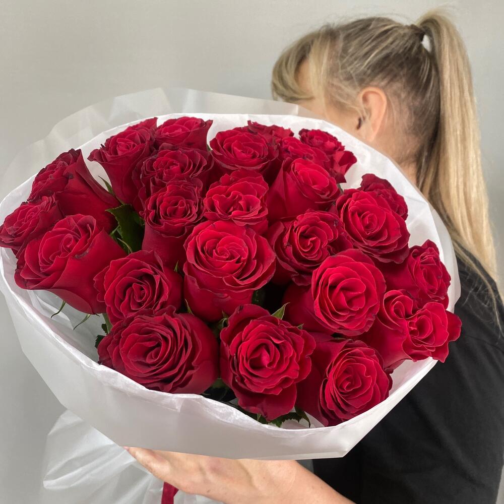 Моно букет Бордовая Роза 🌹
