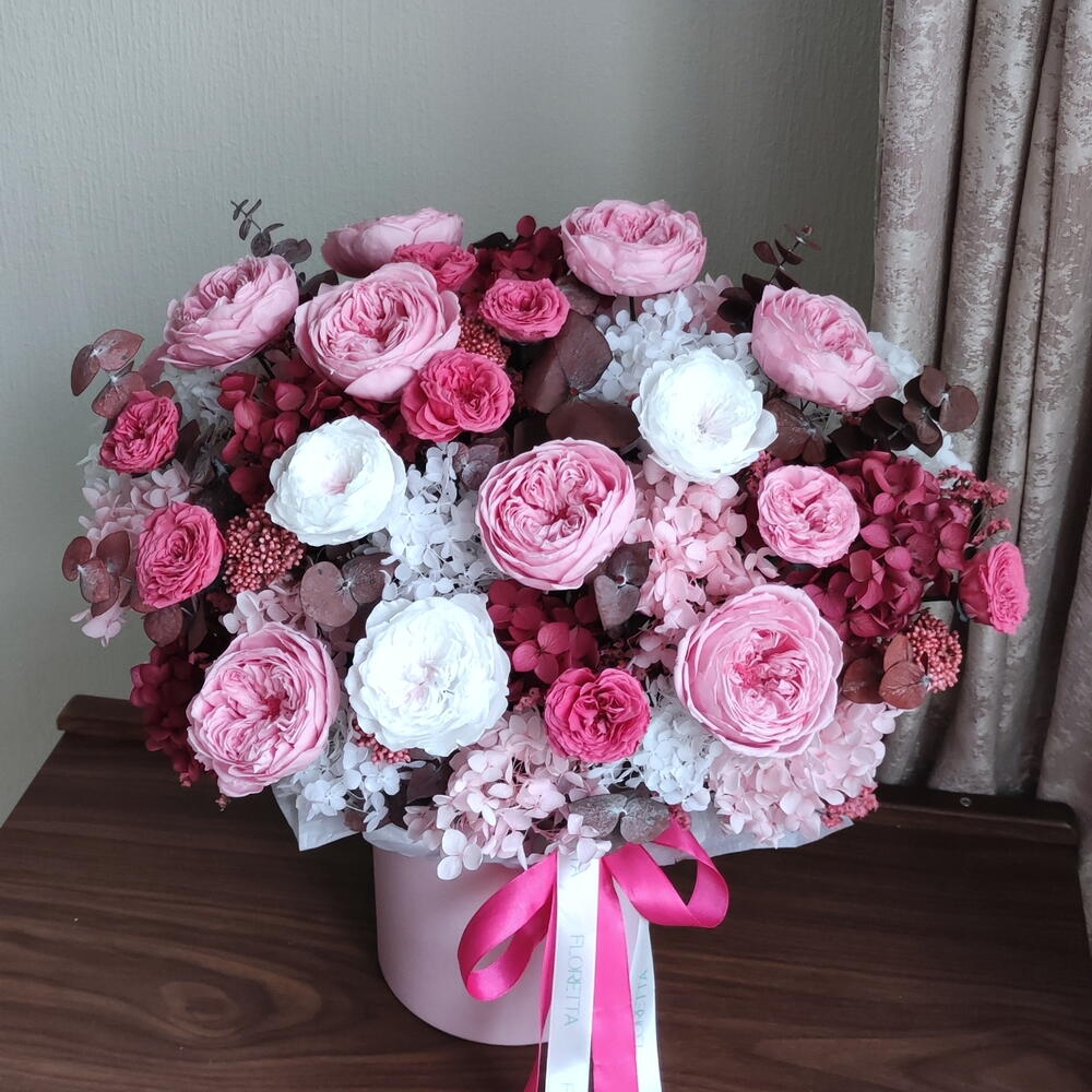 Стабилизированные цветы "Silva pink"
