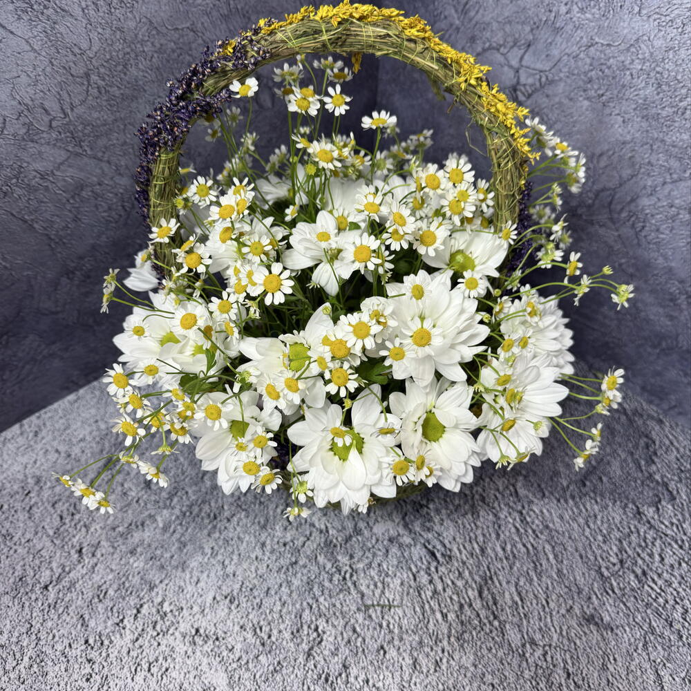 Корзина с ромашкой