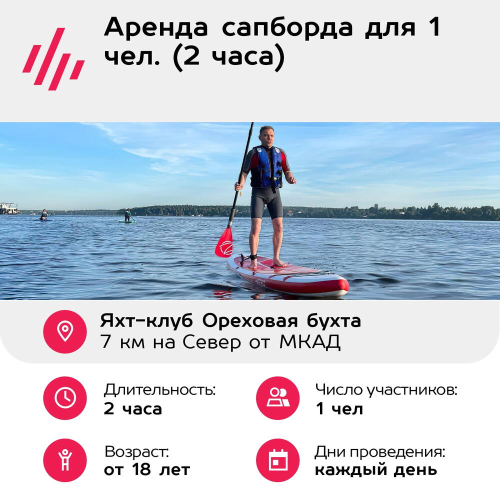 Подарочный сертификат Аренда сапборда для 1 чел. (2 часа) (Московская область)