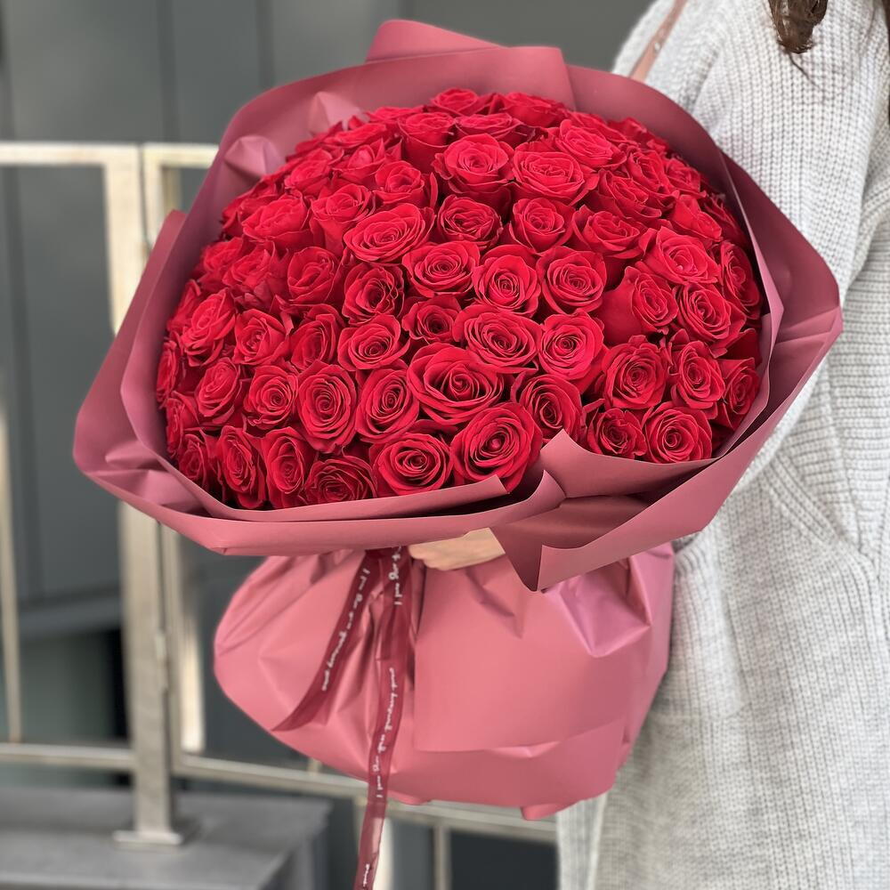 Букет Мерси из 75 красных роз