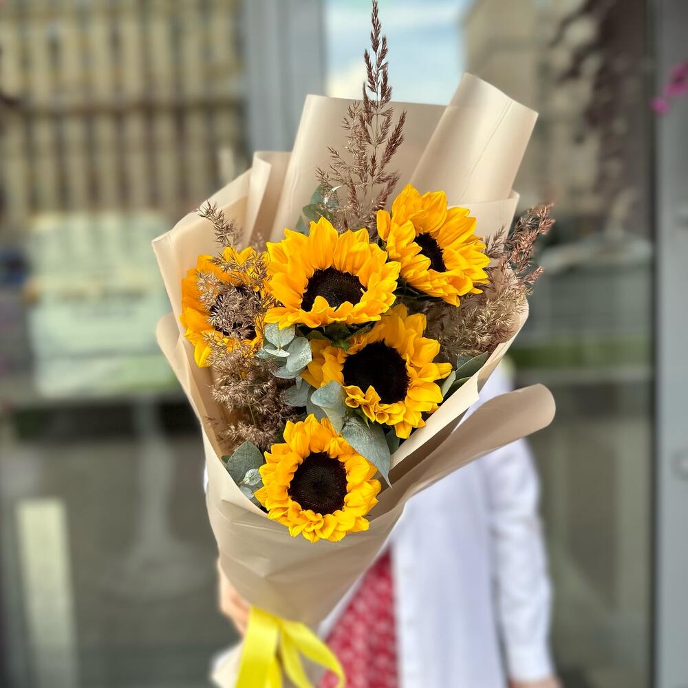 Букет из подсолнухов 5шт 🌻