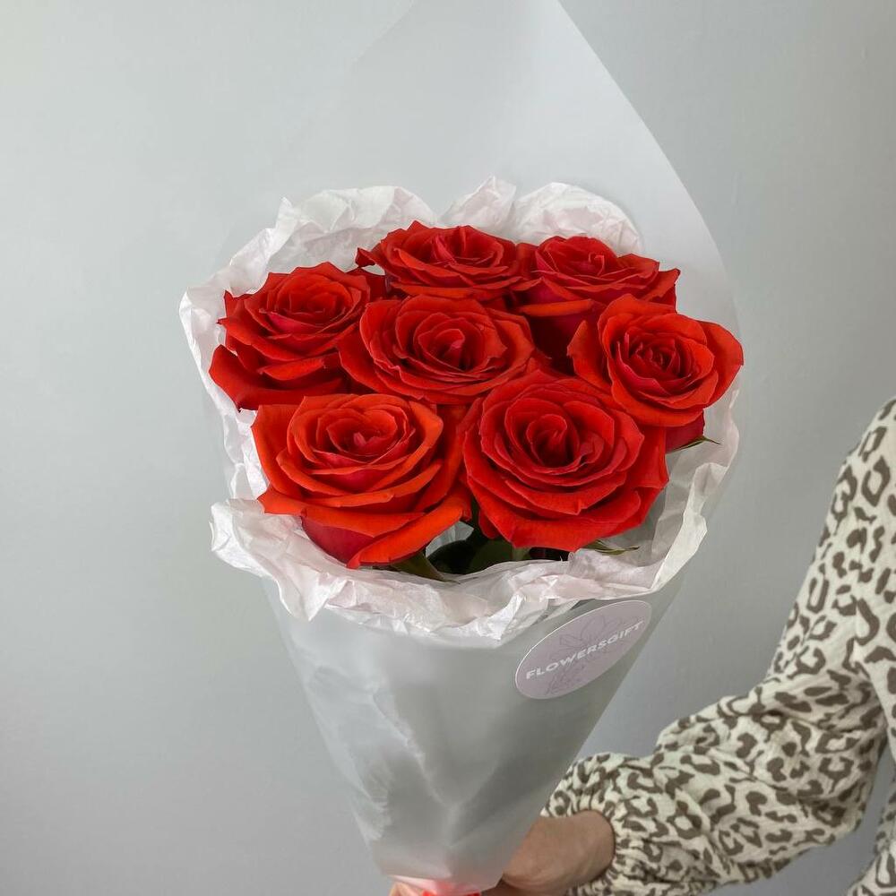 🌹 Букет от Flowersgift из 7 красных роз ▪️ 1