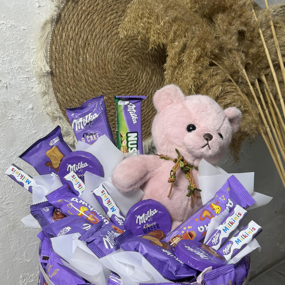 Сладкий бокс Milka с плюшевым мишкой