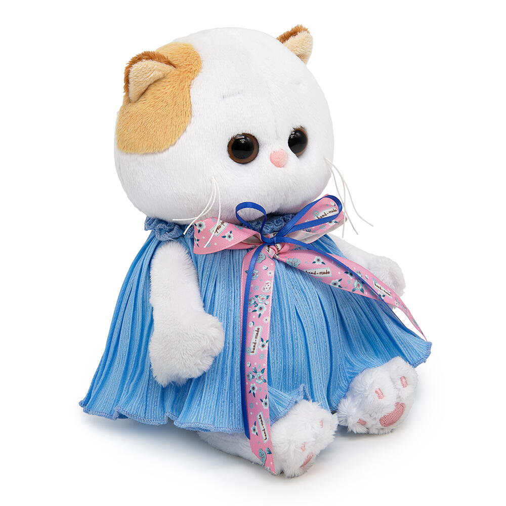 Мягка игрушка Кошечка Ли-Ли 18 см в платье из жатой ткани с бантом