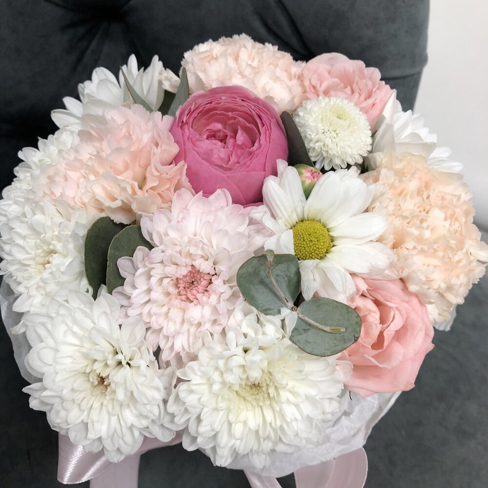 🤍Комплимент цветы в коробочке Bloom Room