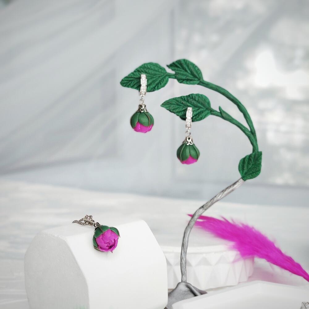 Серьги "peony bud"