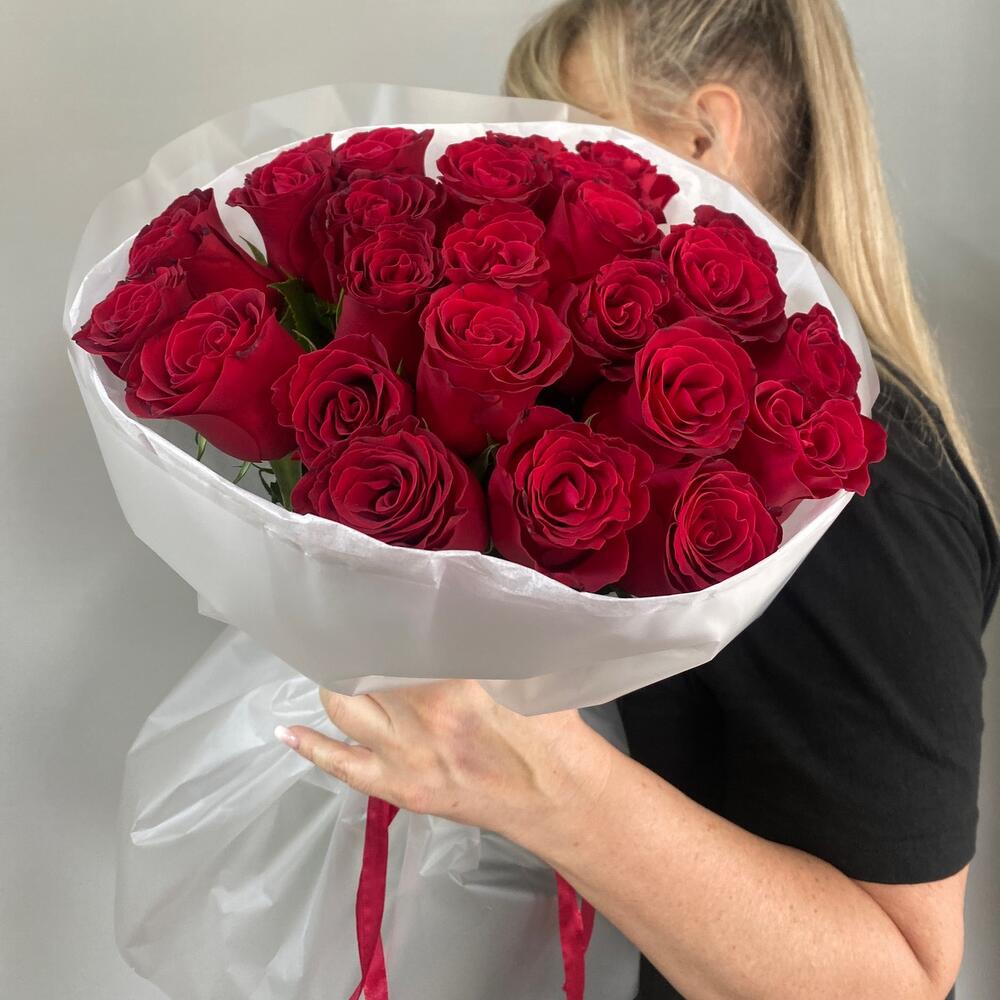 Моно букет Бордовая Роза 🌹