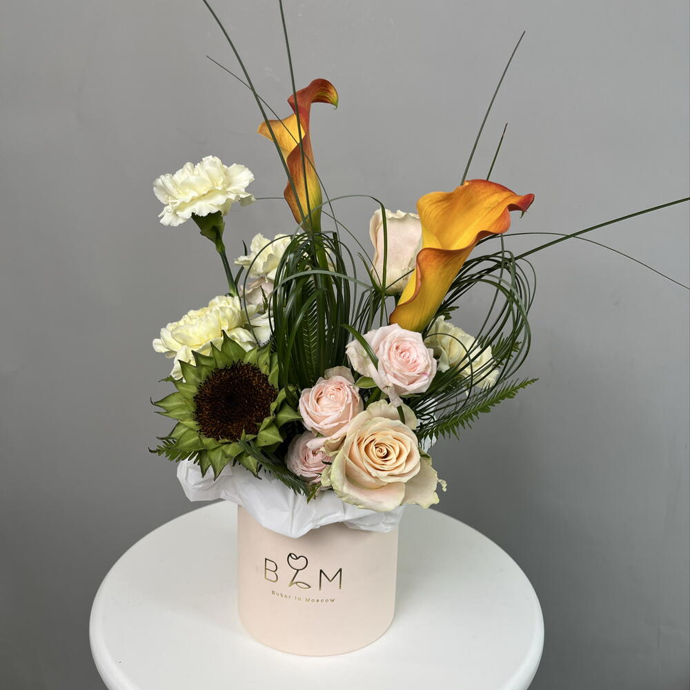 🌱Композиция с каллами и подсолнухом