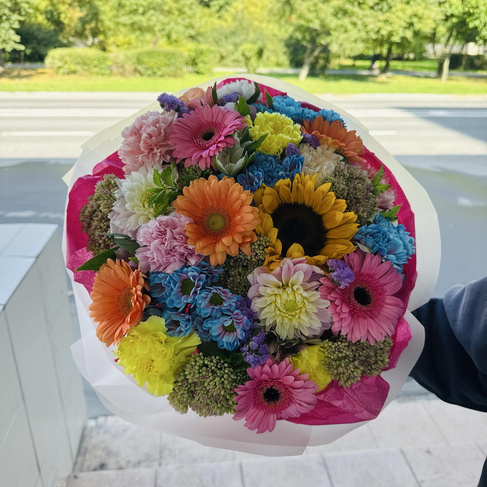 Дофаминовый букет для самой любимой девушки на свете 😍🌸♥️. Яркий сочный букет на День рождение 😍🤩♥️