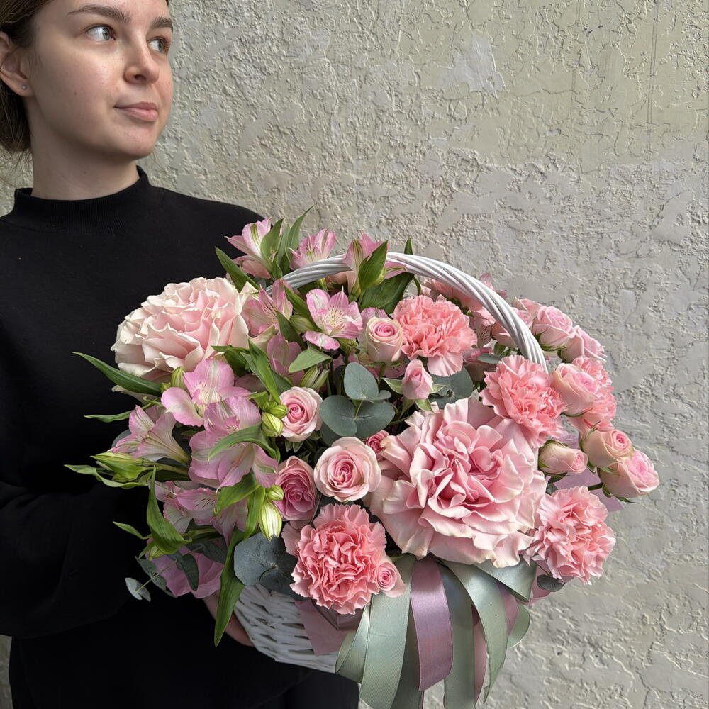 Корзина с французскими розами