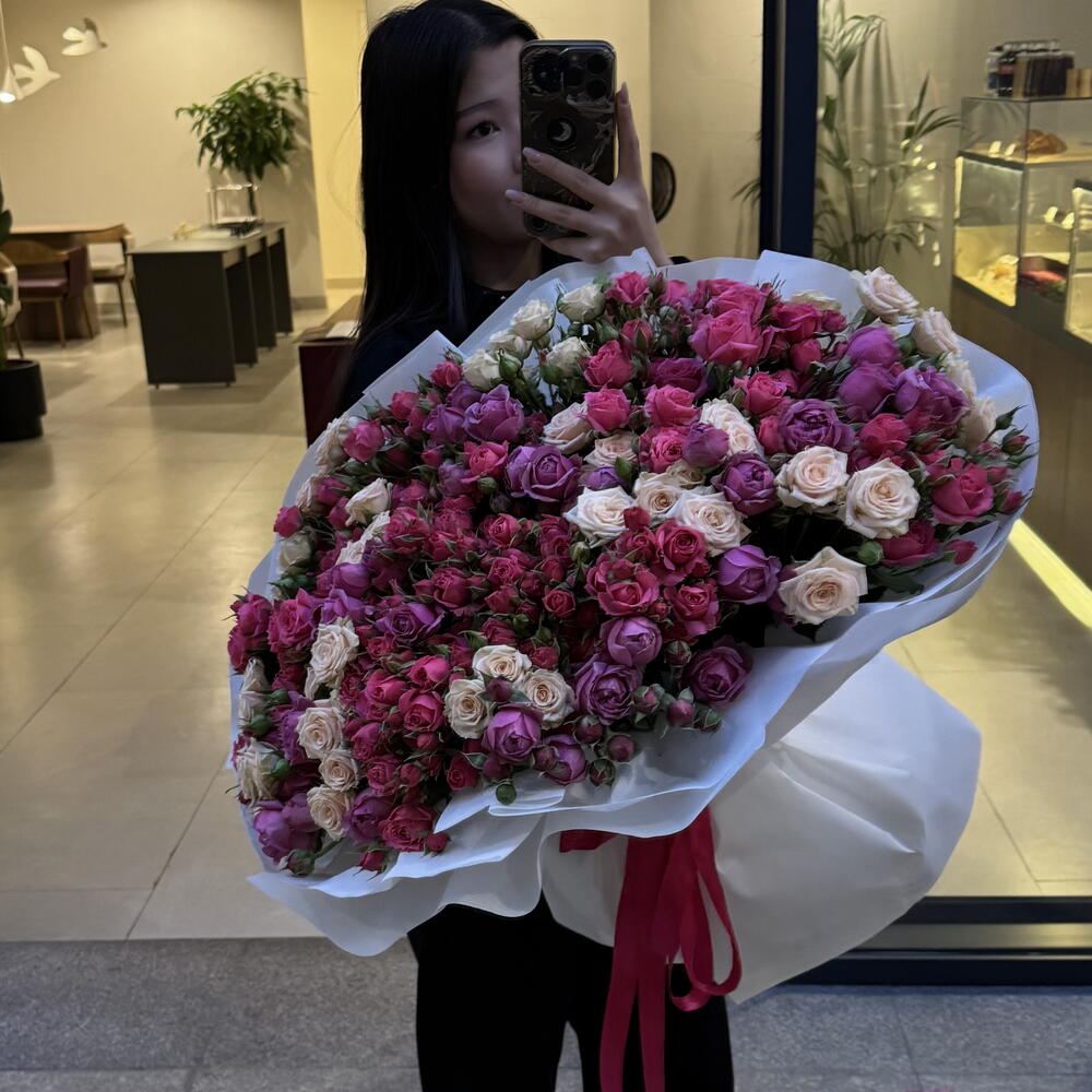 Кустовые пионовидные розы микс 51