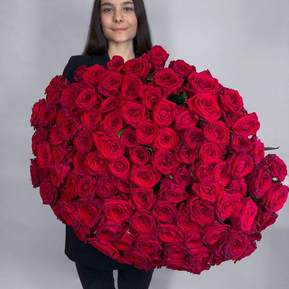 101 красная роза 50 см