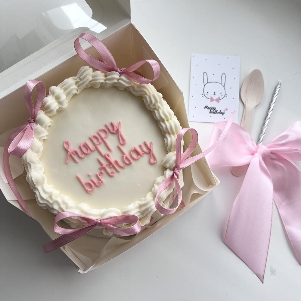 Бенто торт с бантиками happy birthday