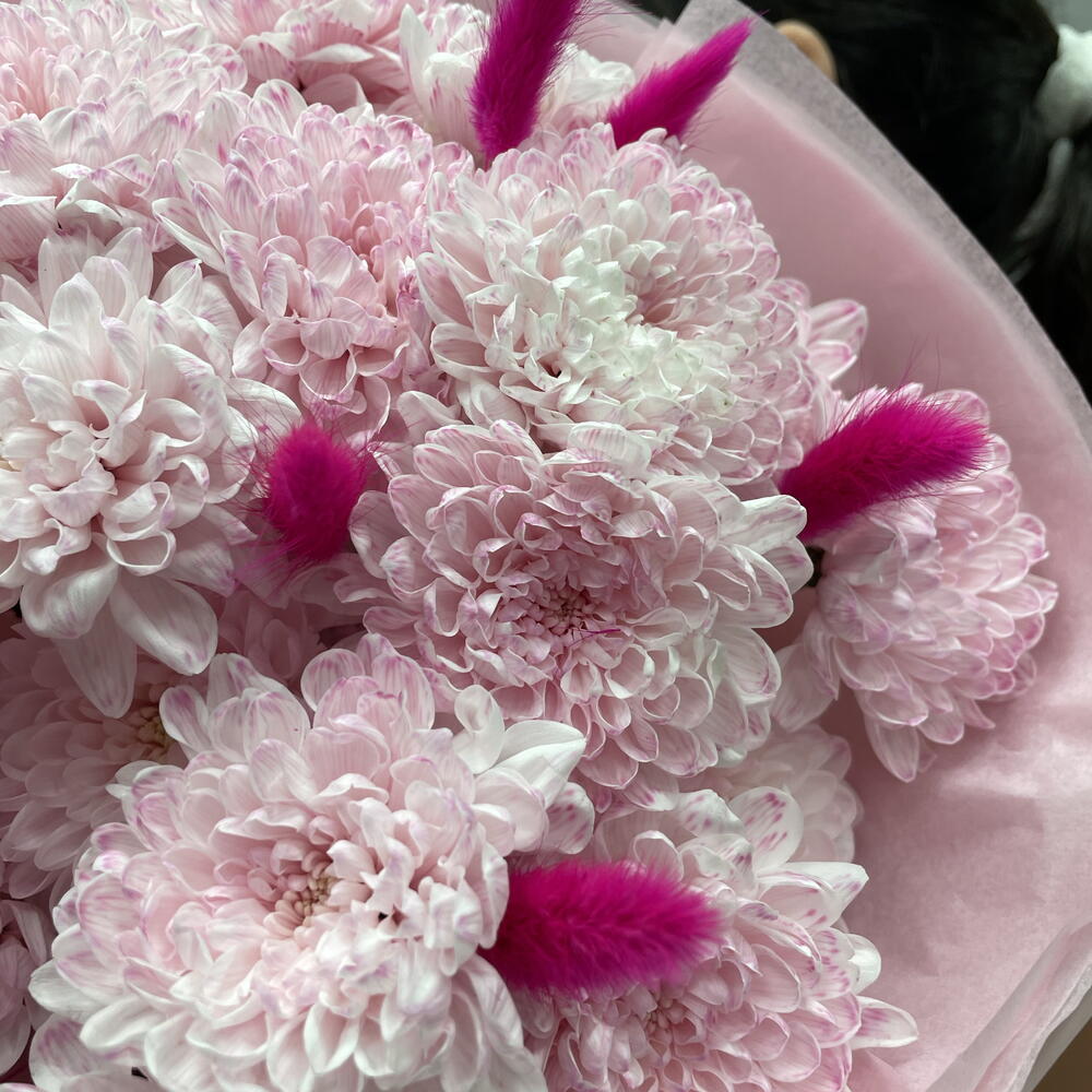 Нежно-розовое моно из хризантемы 💞