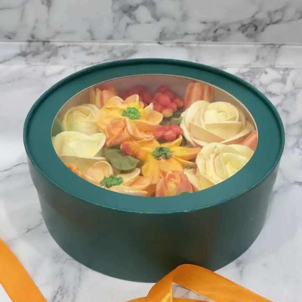 Стильная яркая осенняя композиция из ассорти зефирных цветов! Диаметр 20 см! День рождения, Подруге, Маме, Учителю, 1 сентября